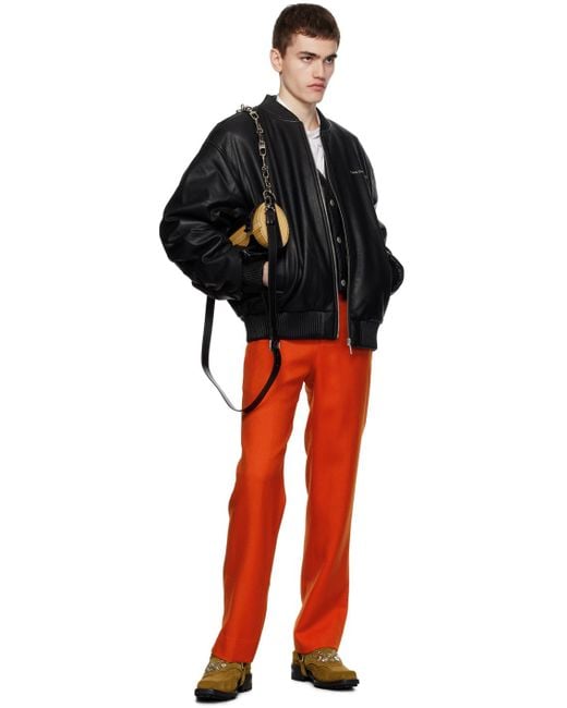 Feng Chen Wang Orange Laye Trousers for men