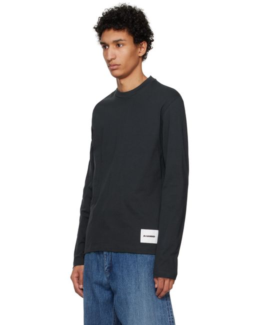Jil Sander White Three-Pack Long-Sleeved T-Shirts for men