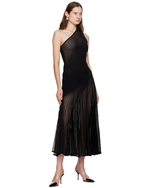 Alaïa Black Asymmetrical Midi Dress