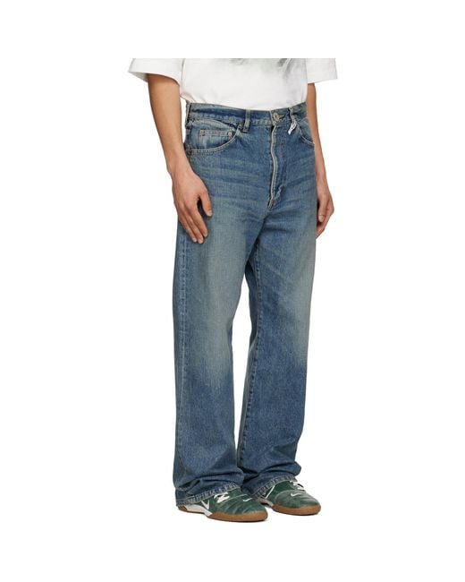 Maison Mihara Yasuhiro Blue Flared Jeans for men