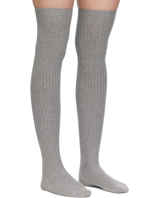 Ensemble De Deux Paires De Bas-Cuissardes Noirs Et Gris Baserange en coloris Black