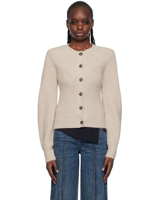 Isabel Marant zippered logo cardigan - Neutrals