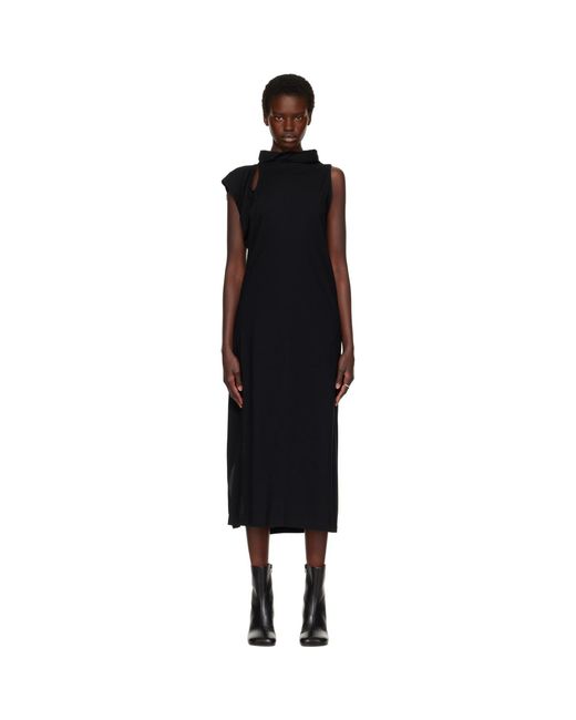 Issey Miyake Black Tubular-T Midi Dress