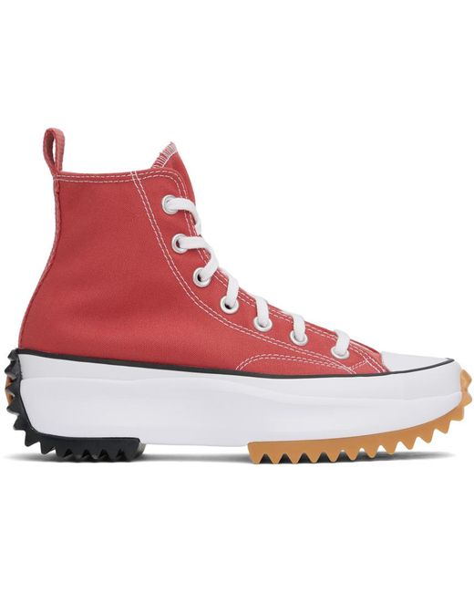 Converse Red Pink Run Star Hike Sneakers for men