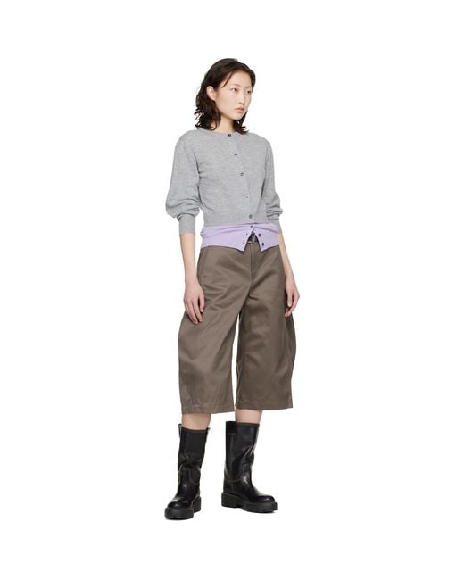 MERYLL ROGGE Gray Crew Neck Double Cardigan