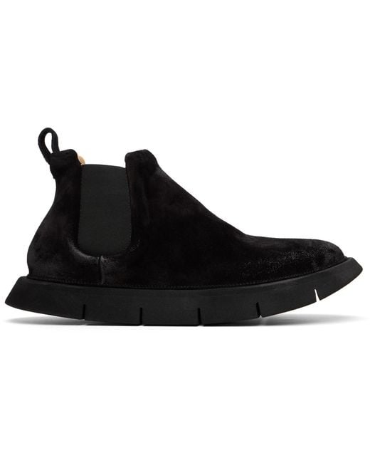 Marsèll Black Intagliata Leather Chelsea Boots for men