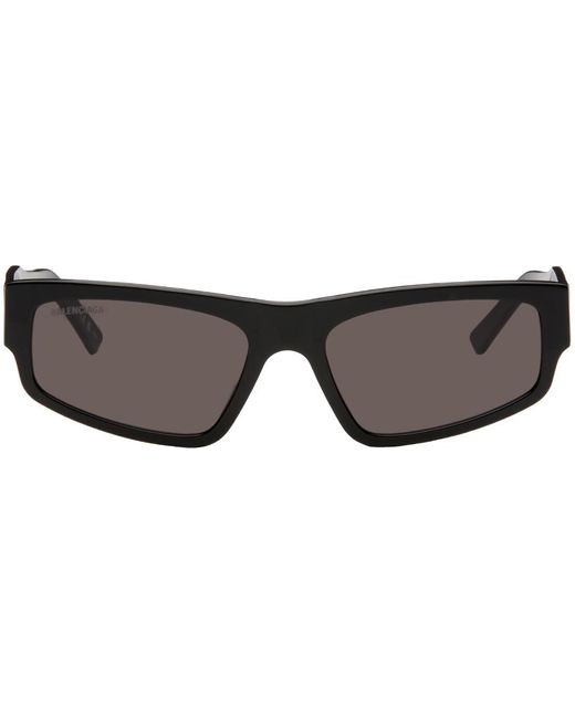 Balenciaga Black Rectangular Sunglasses for men