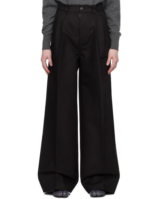 Pantalon noir à plis Maison Margiela en coloris Black