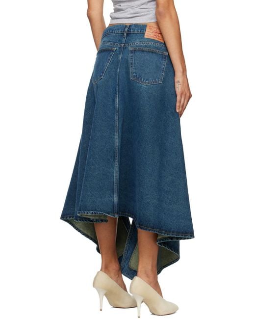 Y. Project Cut Out Denim Midi Skirt in Blue | Lyst UK