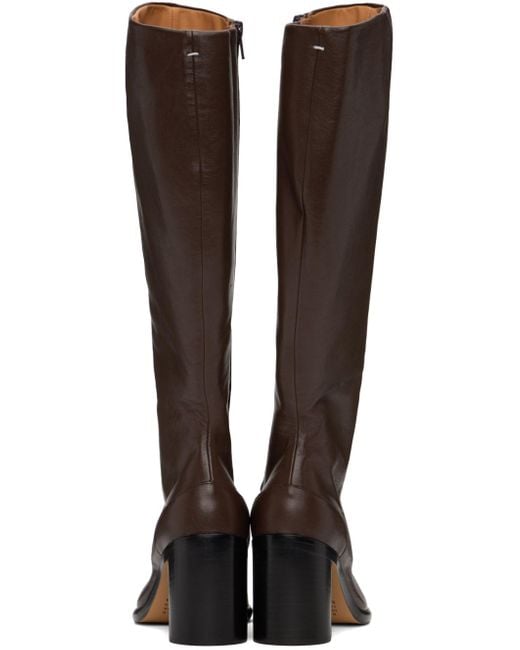 Maison Margiela Brown Tabi Knee-high Tall Boots