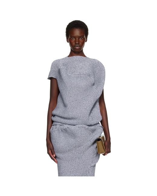 Issey Miyake Blue Found Stone Top