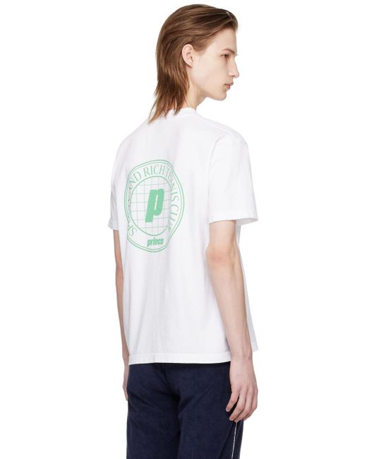 Sporty & Rich White Prince Edition Net T-shirt for men