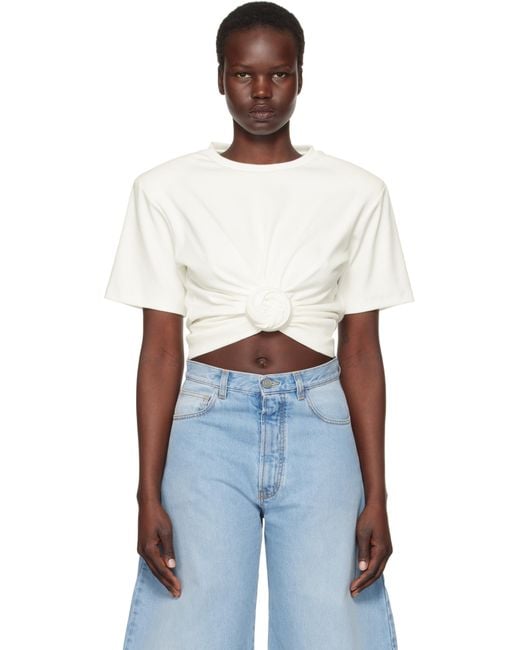 Magda Butrym Blue Knotted T-Shirt