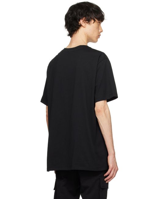 メンズ Balmain メタリック フロックロゴ Tシャツ Black
