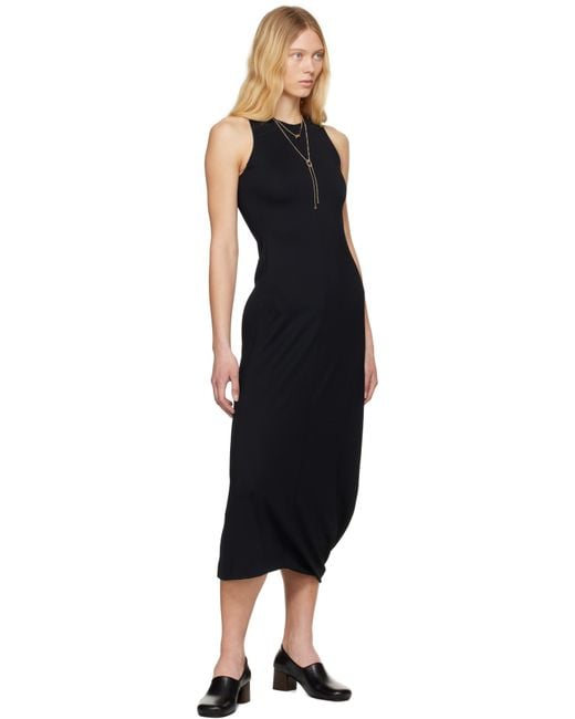 Lemaire Black Twisted Hem Midi Dress
