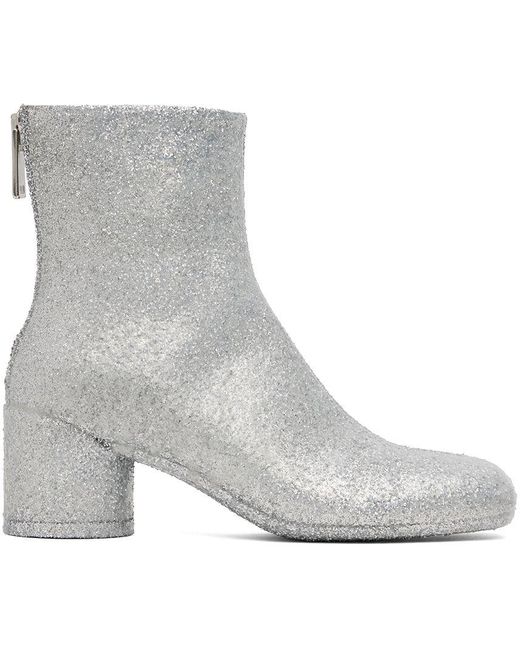MM6 by Maison Martin Margiela Glitter Boots in Gray Lyst