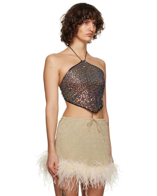 Oseree Multicolor Black Netquins Camisole