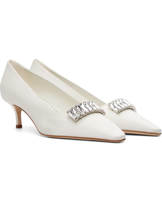 Manolo Blahnik White Bottayon Heels