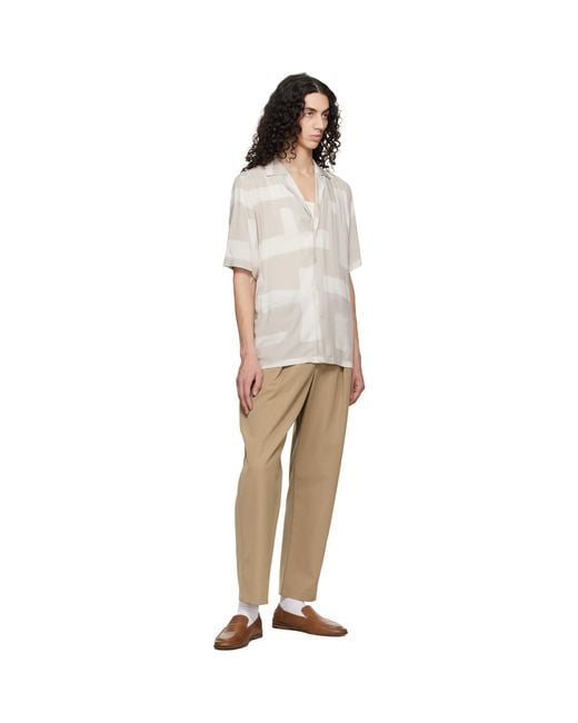 Boss Multicolor Taupe Regular-Fit Maxi Print Shirt for men
