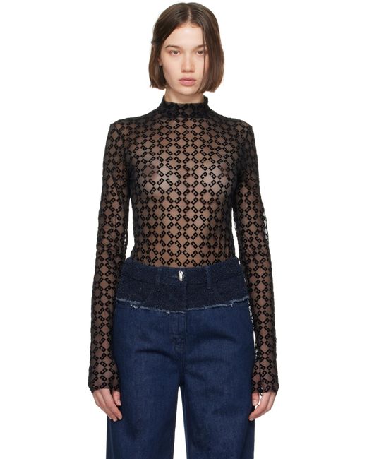 ★GIVENCHYブラックモノグラム72ブルースライド★ Givenchy モノグラム 72 ボディスーツ ブラック | Lyst