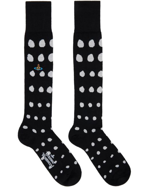 Vivienne Westwood Black Dots High Socks for men