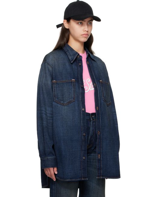 Acne ブルー ボタンアップ デニムシャツ Blue