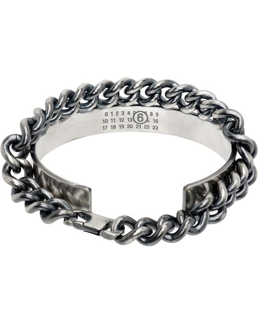 MM6 by Maison Margiela Black Chain Cuff Bracelet for men