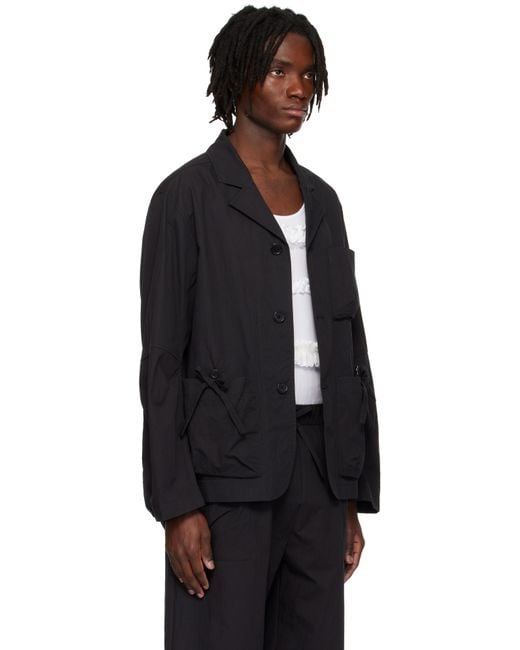 Simone Rocha Black Bow Detail Workwear Blazer for men