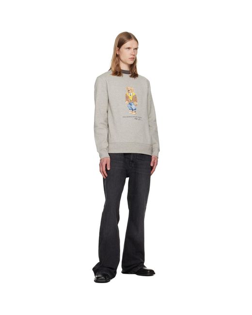 Polo Ralph Lauren Gray Polo Bear Fleece Sweatshirt for men