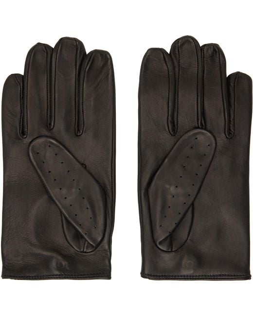 Ernest W. Baker Black Driving Gloves for men