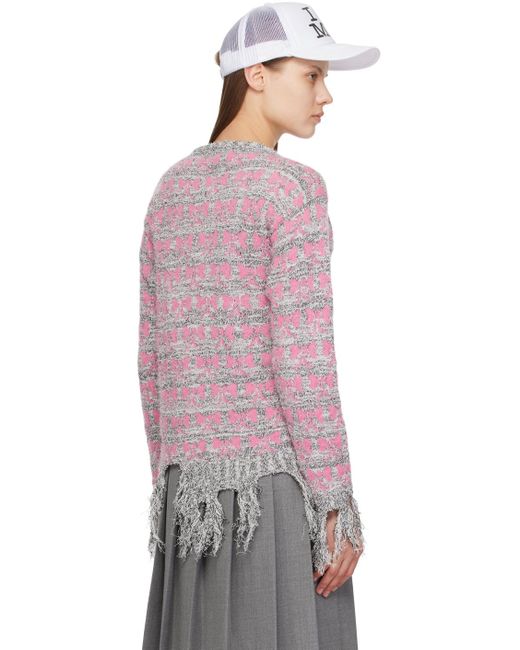 Ashley Williams Multicolor Frayed Sweater