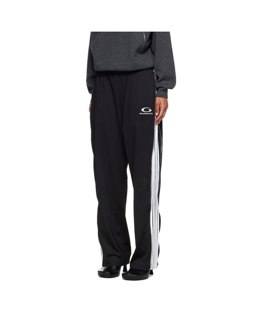 Balenciaga Black Zipped Loop Sports Icon Sporty Track Pants