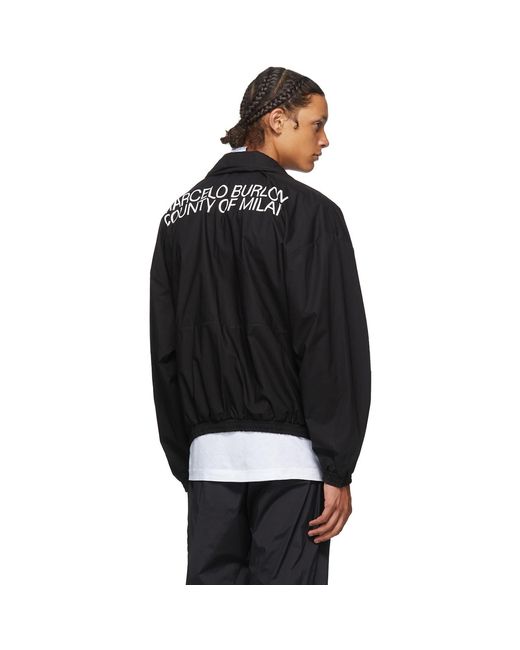 Marcelo Burlon Black Logo Tech Track Jacket for men