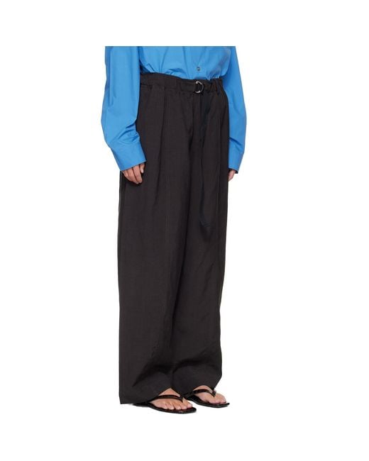 Studio Nicholson Blue Calvo Belted Trousers