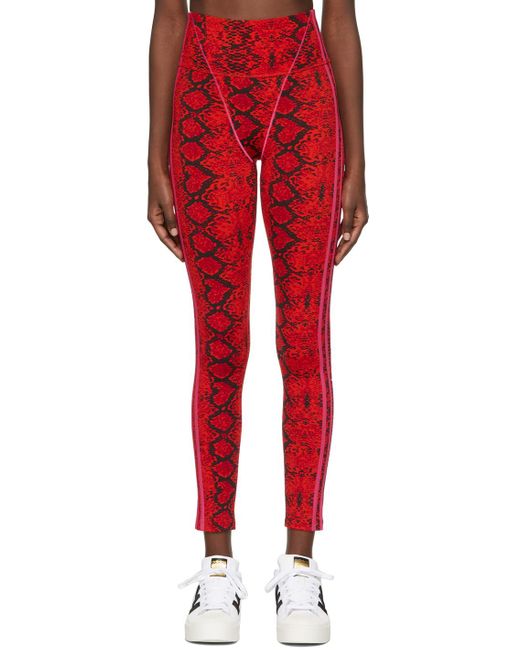adidas Synthetic Red Recycled Polyester Sport leggings | Lyst Australia