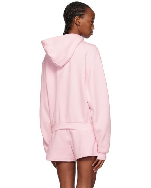 Skims Pink Cotton Fleece Classic Hoodie Lyst