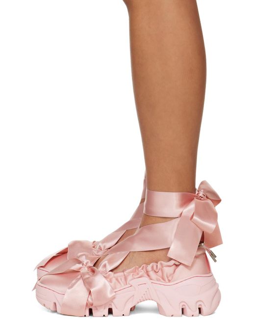 Rombaut Pink Boccaccio Ii Aura Bows Ballerina Flats