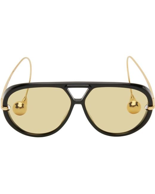 Bottega Veneta Black Drop Aviator Sunglasses for men