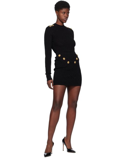 Balmain Black High-rise Miniskirt