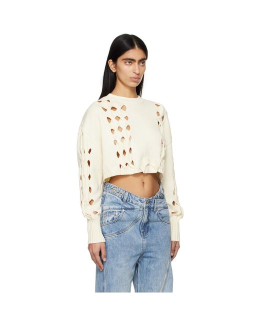 Feng Chen Wang Blue Off- Cutout Sweater