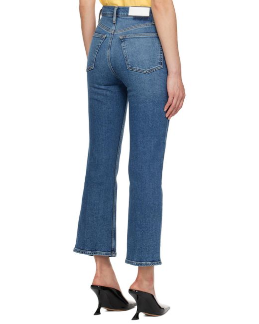 Re/done ブルー 70s クロップド ブーツカット ジーンズ Blue