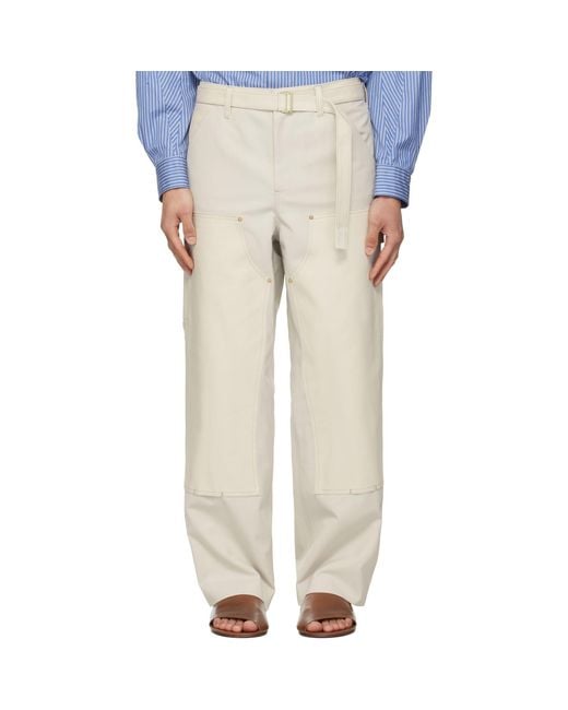 Sacai Natural Off- Carhartt Wip Edition Duck Trousers for men