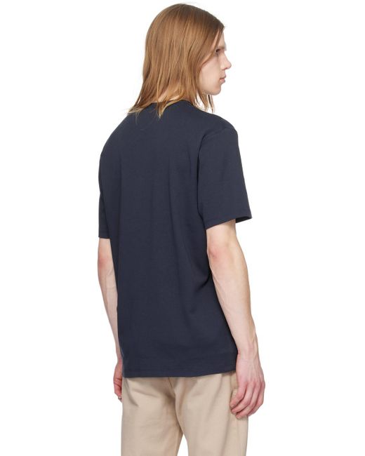 HUGO Blue Navy Bonded T-shirt for men