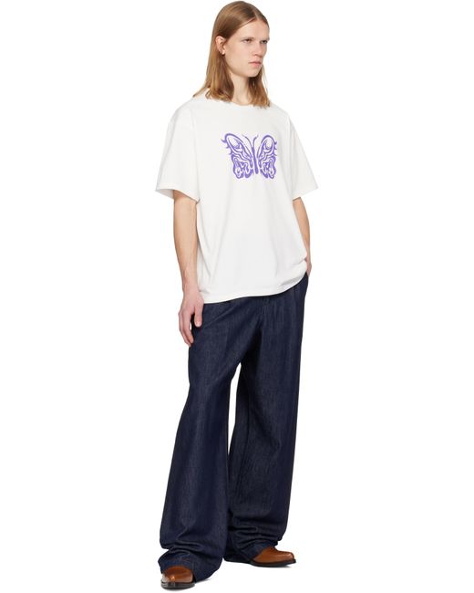 Needles White Off- Kae Tanaka Edition S/S Crew Neck T-Shirt for men