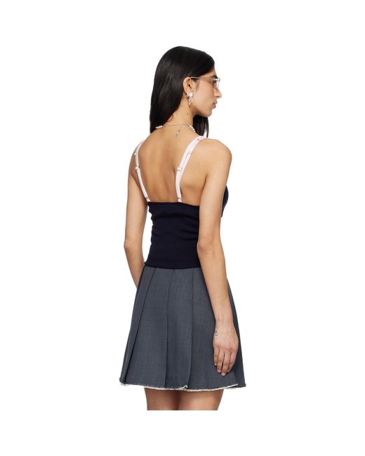ShuShu/Tong Black Patchwork Knit Sling Camisole