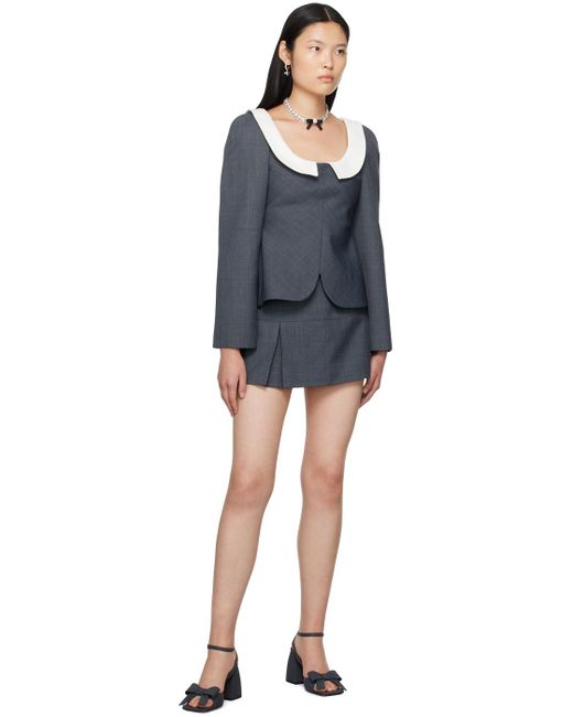 ShuShu/Tong Blue Gray Low-rise Miniskirt