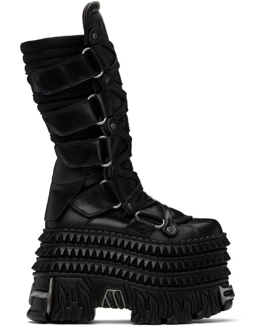 Vetements Black New Rock Edition Tower Boots