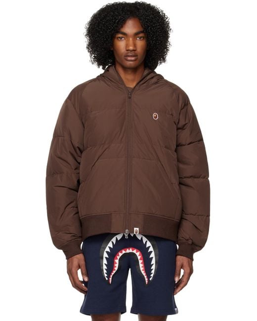A Bathing Ape Brown One Point Down Jacket for men