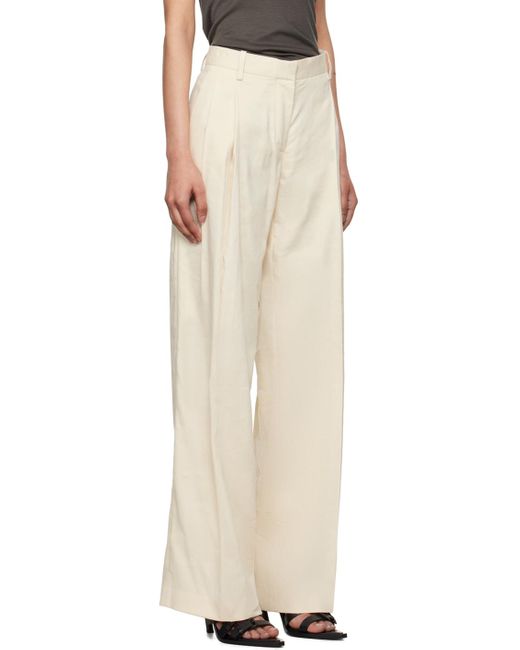 Helmut Lang オフホワイト タックパンツ Multicolor