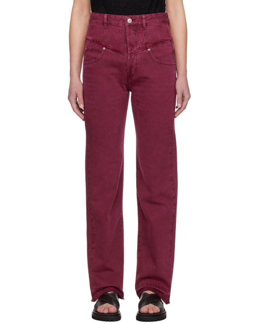Isabel Marant Red Burgundy Noemie Jeans